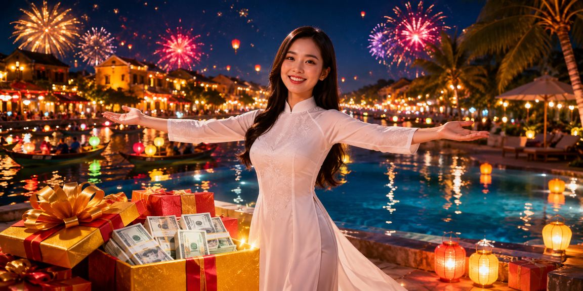 Không khí cá cược sôi động tại Hội An với trang phục áo dài truyền thống Việt Nam