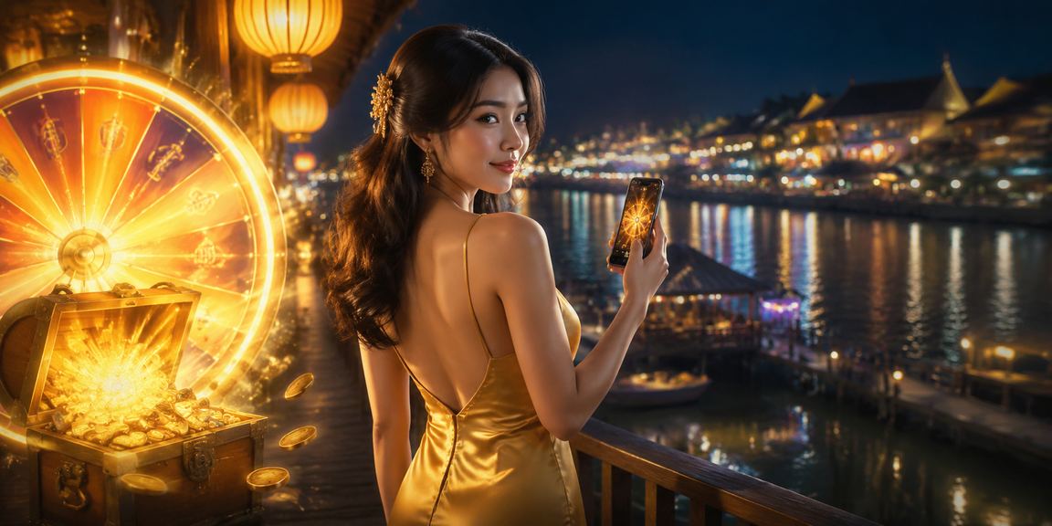 Cảnh chơi Roulette trực tuyến bên bờ biển vùng Mekong với khung cảnh thiên nhiên và bầu trời hoàng hôn