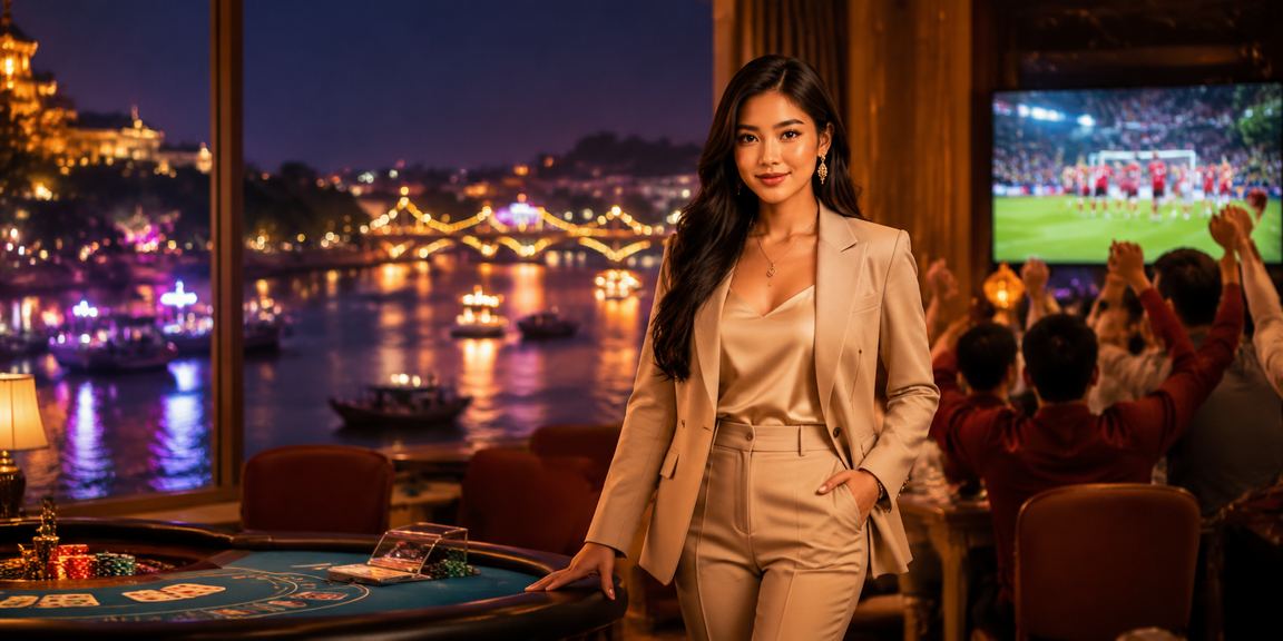 Không gian cá cược và giải trí casino tại Việt Nam, hình ảnh đặc trưng cho trải nghiệm trực tuyến hiện đại